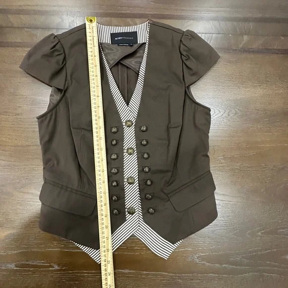BCBGMaxAzria brown Striped Vest small - Picture 7 of 14
